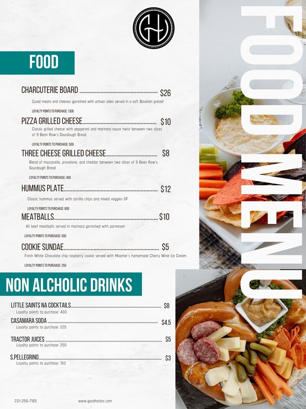Enjoy a variety of food offerings with your tasting, flight, or glass of wine!